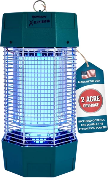 Flowtron Electric Bug Zapper 2 Acres Outdoor Insect Control with Dual Lure Method